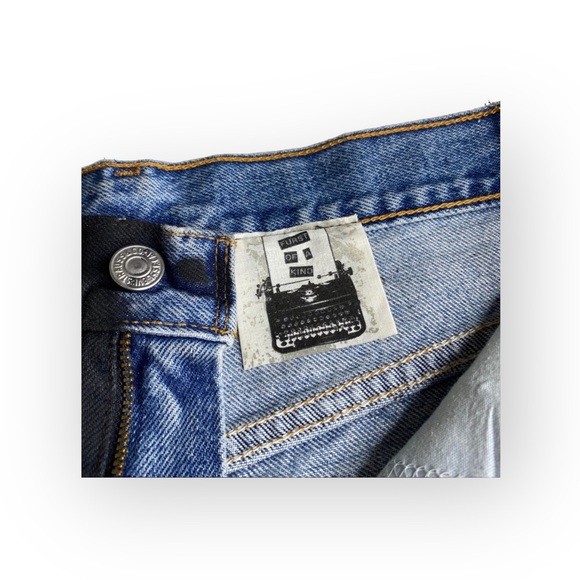 new LF Furst of a Kind ★ Levi's® 517’s® ★ Black Coated Cut Off Denim Shorts ★ - Picture 11 of 16